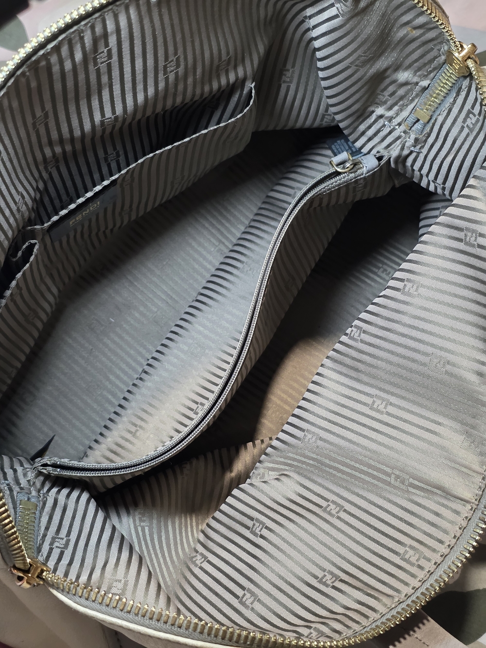 Beautiful Fendi Chameleon Satchel in a highly versatile, neutral colorblock. - Picture 14 of 16